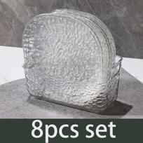 8Pc Luxurious Creative Iceberg Pattern Fruit Tray Hotel Style Bone Spitting Dish Dining Table Popular Small Transparent Tray Set balta