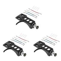 ABUO-3X Phono Turntable Headshell Mount Phono Cartridge Phonograph Head Holder Stylus Lead Wire For LP Disc Record Player