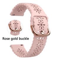 Band for Samsung Galaxy Watch 7 6 4 Classic 5 Pro 45mm 44mm 40mm Wristband Silicone Bracelet for Samsung Galaxy Watch 7 6 Strap Other 20mm width rožinė