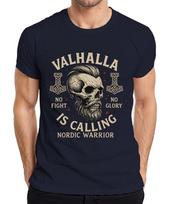 Valhalla Is Calling Viking Warrior Skull Rune Hammer Norse Unisexs TShirt S