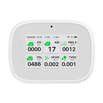 Portable WiFi 11in1 Air Quality Monitor Indoor Humidity Monitor AQI/CO/CO₂/TVOC/HCHO/PM2.5/PM1.0/PM10/Temperature/Humidity/Time Multifunctional Tester