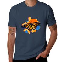 Colorful Monarch Butterfly Tshirt Soft Basic Cotton Short Sleeve Tee S