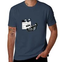 Video Camera Movie Clapboard Retro TShirt Classic Print Short Sleeve Shirt S