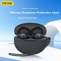 Case for OnePlus Buds 4, Full Silicone Coverage, Shockproof, Dustproof, Skin-Friendly, Anti-Dirt, Wear-Resistant, Black with Lanyard