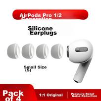 [4-Pack] Ear Covers Ear Caps Apple AirPods Pro 1/2 First And Second Generation Bluetooth Accessories Soft Silicone Noise-Cancelling Small Size