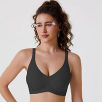 Women Seamless Wireless Removable Shoulder Strap Full Cup Comfort Bra S juoda