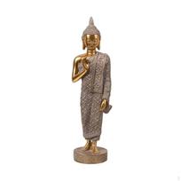 Buddha Statue with Pedestal Toned Standing Decorative Sculpture for Buddhists,