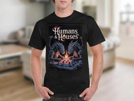 Humans and Houses T Shirt, Fantasy Gaming Shirt, Tabletop RPG Apparel, Geek Gift, Dragon Lovers Shirt 2XL