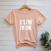 It's Fine I'm Fine Shirt, Funny Sarcastic T-Shirt, Anxiety Humor Tee, Mental Health Humor Shirt, Relatable Funny Quote Shirt S