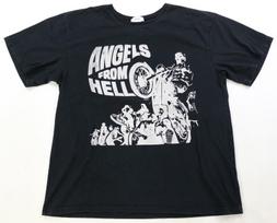 Rare RHUDE Angels From Hell Motorcycle Biker Graphic T Shirt Streetwear Black L XXL