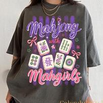 Mahjong With Mahgirls Shirt, Mahjong Tournament Mahjongg Shirt, Mahjong Social Club Shirt, Gift For Mahjong Lover, Summer Game Night S