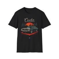 1971 Cuda Sunset Shirt – Classic Muscle Car Graphic Tee Retro Style L