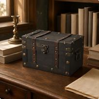 Wooden Treasure Chest Antique Finish Box Vintage Style Decorative for