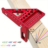 Aluminum Alloy Multi-Angle Precision Marking Ruler for Construction L raudona