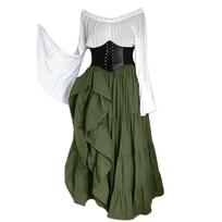 Women's Vintage Court Dress Costume for Halloween Party Performance M