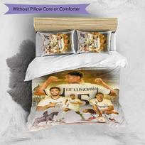 Jude Bellingham Pattern Printed 3PCS Bedding Set Soft Skin-Friendly Washable Duvet Cover & Pillowcases Set All Season Bedroom 135cm*200cm