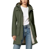 Women's Hooded Rain Jacket - Lightweight Outdoor Windbreaker with Adjustable Waist - Raincoat for Hiking, Travel, Daily Wear M