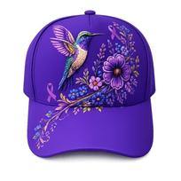 Forget-me-not Floral Print Bird Garden Morning Hat Adjustable Sun Hat Baseball Hat  for Gardeners D