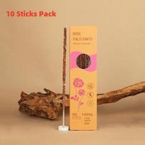 10PC Peru Incense Sticks Premium Palo Santo Holy Wood Hand Rolled Meditation Spiritual Cleansing Smudging Home Fragrance Product Rose