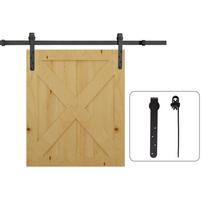 180cm Sliding Track Steel Barn Wood Door Hardware Kit Cabinet Closet Hanger 180 x 2.5 x 1 cm juoda