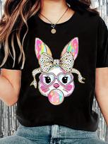 Cute Bunny Bubble Gum Heart Glasses Graphic T-shirt XXL