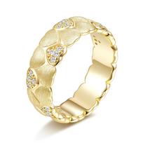 Luxurious 14K Gold Moissanite Ring Brushed Elegant Heart Original Unique for Women Platinum Pt950 Fine Jewelry Gift 5