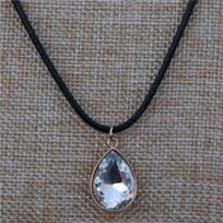 New Crystal Drop Pendant Necklace Imitation Leather Rope Chain Collares Bijoux For Women Colier Fashion Neck Jewelry balta