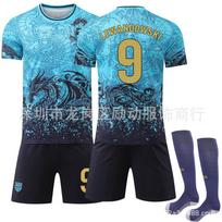 Soccer Uniform Set, Short Sleeve Football Jersey and Shorts Sportswear Kit for Training, Matches and Team Activities 22（Rec. Height 120-130cm）