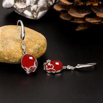S925 Silver Earring Pure Ruby Gemstone Jewelry for Women Orecchini Silver 925 Jewelry for Female Garnet Earrings SILVER raudona