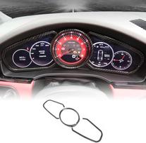 Dashboard Panel Trim Compatible with Porsche Cayenne 2018-2020 Silver Dash Frame Cover Carbon Fiber juoda