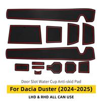 Anti-Slip Silicone Door Slot Mat for Dacia Duster 3 2024 2025 Interior Car Bracket Red