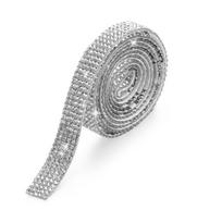 Siuvimo reikmenys, dailės amatai, lipni cirkonio apdailos juosta, deimantinė juostelė, krištolo lipdukas 5 rows(1cm)