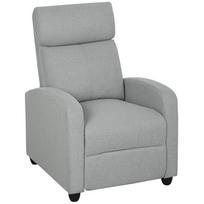 Recliner Chair, Adjustable 135°, Extendable Footrest, Padded Armrests, Linen-Polyester, Light Grey 69 x 88 x 101 cm šviesiai pilka spalva