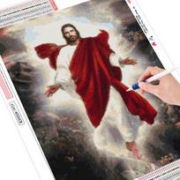 HUACAN 3D „pasidaryk pats“ deimantinis piešimas kryželiu, religija, Jėzaus piktogramos, amatai, mozaika, rankų darbo siuvinėjimas, namų dekoras Full square 20*30 cm brown