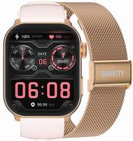 Damski Smartwatch Gravity Gt28-6 su apyranke ir dirželiu, rožinio aukso