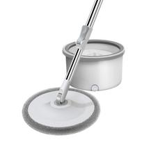 Grindų šluostės rinkinys Su nuotekų atskyrimu, be rankų plovimo, Dvigubo naudojimo šlapiam ir sausam valymui, Nerūdijančio plieno šluota skirta Mop Set with A Pad balta