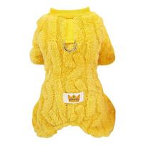 Žieminiai vilnos drabužiai naminiams gyvūnėliams mažiems vidutiniams šunims Minkštas šiltas šunų paltas šuniuko kačiuko striukė Megztinis Čihuahua Teddy Yorkies kostiumas S geltona