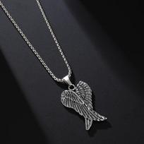 Retro angelo sparnų pakabukas ant kaklo vyrams - Madingas europietiško ir amerikietiško stiliaus Pendant + 2.5mm Stainless Steel Chain 60CM