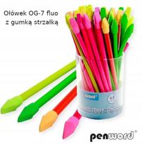 Fluorescencinis pieštukas su trintuku, strėlės formos (48 vnt.)