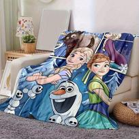 1 vnt. Disney Ledinė širdis Elza Anna Olafas Svenas Sniego senis Mesti pledas Namų dekoras, Sofos uždangalas, Lauke, Dovana, Flanelinis pledas, Miegamasis, Svetainė 80cmx120cm