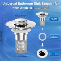 Stainless Steel Pop-up Sink Drain Filter with Removable Basket