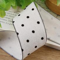 5 Yards Velvet Ribbon Tape with Round Dots for Gifts Box Packaging Wedding Event Party Decor DIY Hair Bow Accessory Cake Bouquet 25mm-5yards balta