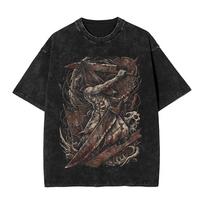 Silent Hill Washed T Shirt Men  Vintage Cotton T Shirts Summer Breathable Hipster Tees Print Oversize Tops - Men's Summer Cot... S įvairiaspalvis