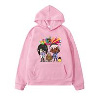 Manga Cartoon Toca Life World Hoodies Casual Boys and Girls Comfortable Sweatshirt Sudadera Children Autumn Winter Warm Clothing 130 rožinė
