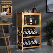 Compact Solid Wood Red Wine Cabinet: Wall-Mounted Rack for Home Bar, Wine Storage, and Decoration.