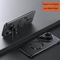 Metal Lens Holder Kickstand Frameless Magnetic Case For HUAWEI Pura 80 70 Pro Plus Solid Ultra Thin Matte Skin Hard PC Cover Huawei Pura 70