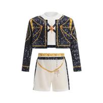 Spring Summer Girl Cosplay Singer Fashion Clothes Stage Performance 3PCS Set Children Show Halloween Carnival Party Costume 110