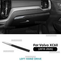 Anglies Pluošto Stiliaus Interjero Lipdukas Volvo XC60 2018-2026 Keleivio Pusės Juostelių Apdailos Dangtelis RHD black carbon juoda