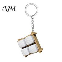 Tofu Desk Toy Moldy Keyboard Fidget Toy, 3D Printed Tray Finger Anxiety Relief Gadget Clicker, 4-in-1 Push Button Keychain Pendant for