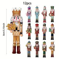 12 vnt. medinis Kalėdų riešutlaužys kareivėlis pakabukas Kalėdų eglutės kabantis lašelis Ornamentai Namų dekoracija Naujųjų Metų dovana